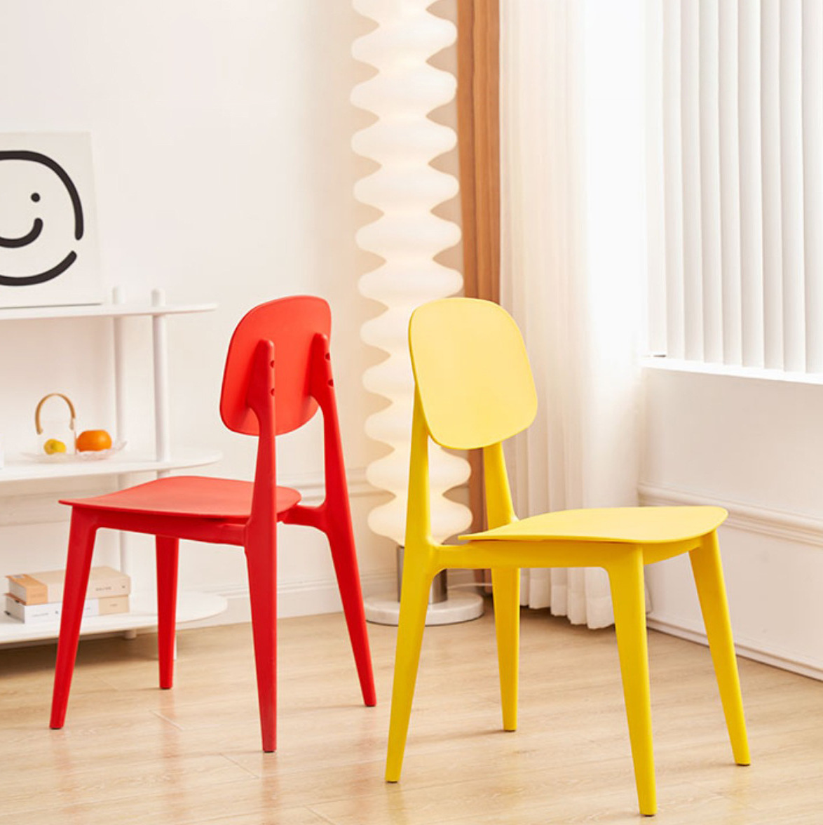 Comfortable and casual plastic chairs thickened living room chairs creative home backrests adult stools