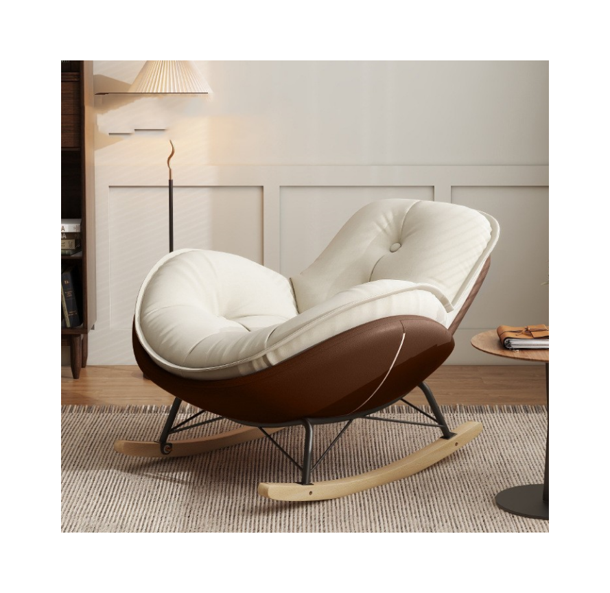 Hot sell Eggshell shape rocking chair adult recliner lazy sofa chair living room balcony home single leisure chair