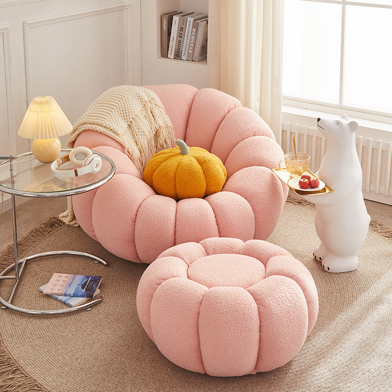 Pumpkin sofa lazy person sofa tatami balcony bedroom single sofa chair small household backrest chair net red