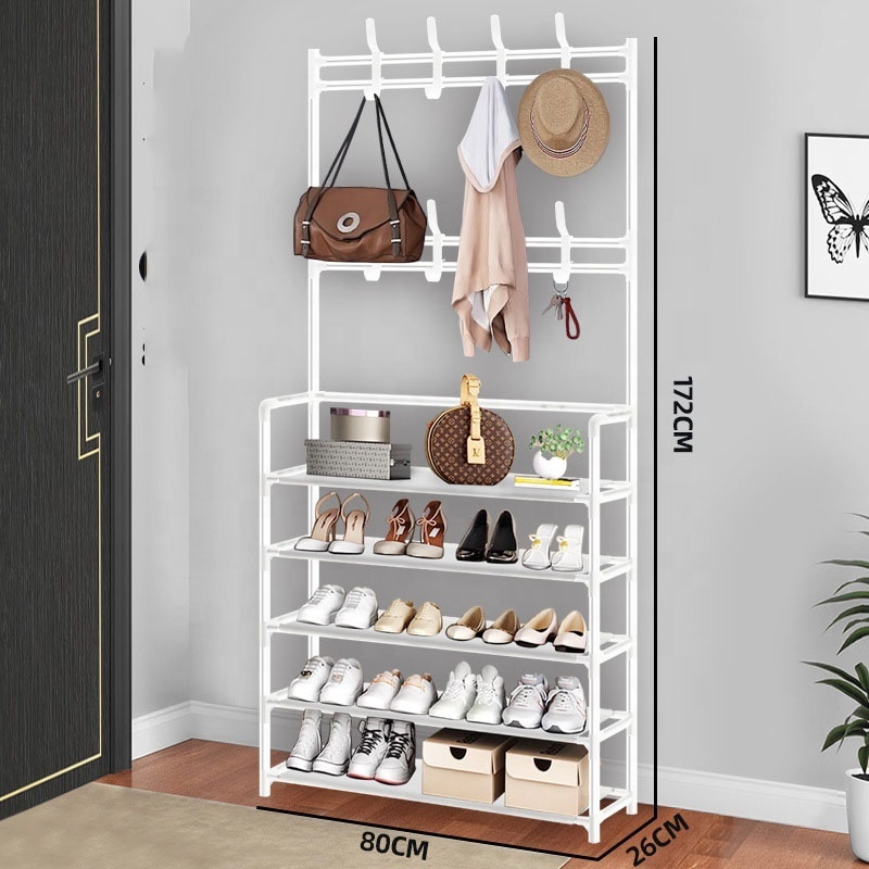 JOY Modern Metal Floor Coat Rack and Shoe Shelf Hot New Simple Multifunctional Living Room Furniture