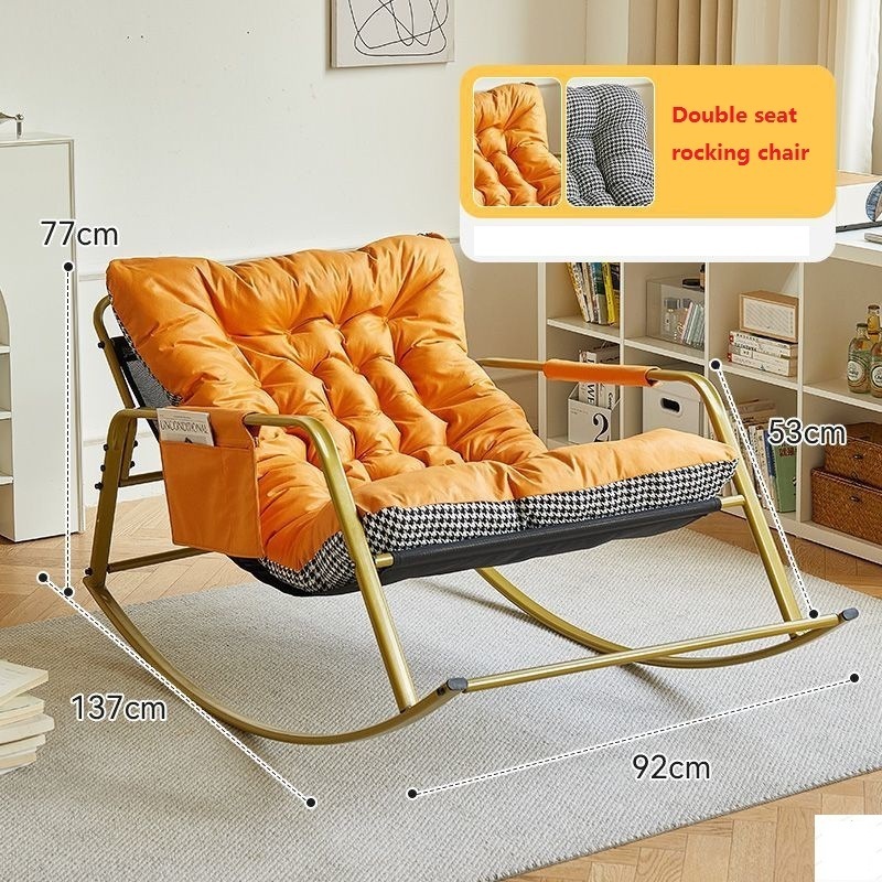 JOY 2023  Hot Cheap Lazy Sofa Rocking Chair Adult Lunch Lounge Chair Home Balcony Living Room Backrest Leisure Lounge Chair