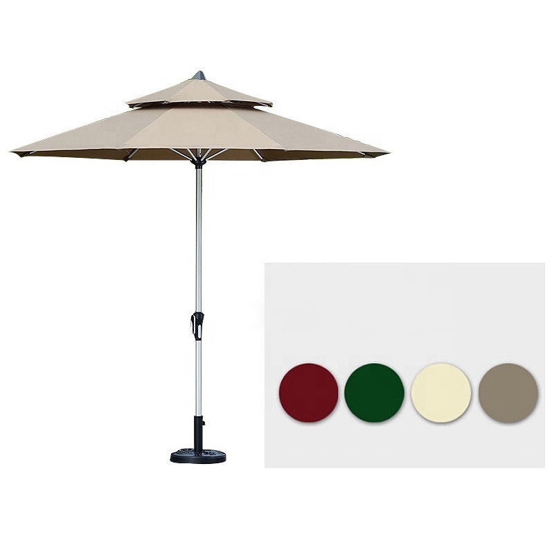 JOY Hot New Garden hotel sun umbrella restaurant cafe aluminum alloy center column umbrella double top outdoor sunshade umbrella