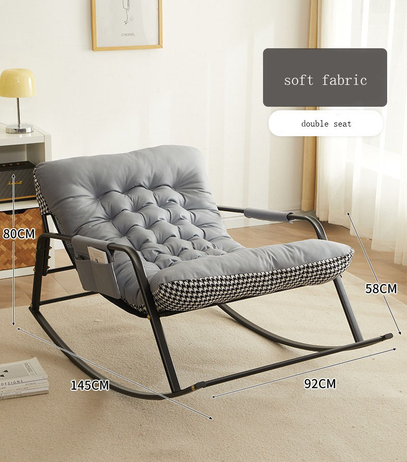 2023 JOY factory hot sale new Wooden Fabric Backrest Modern Rocking Chair For Living Room