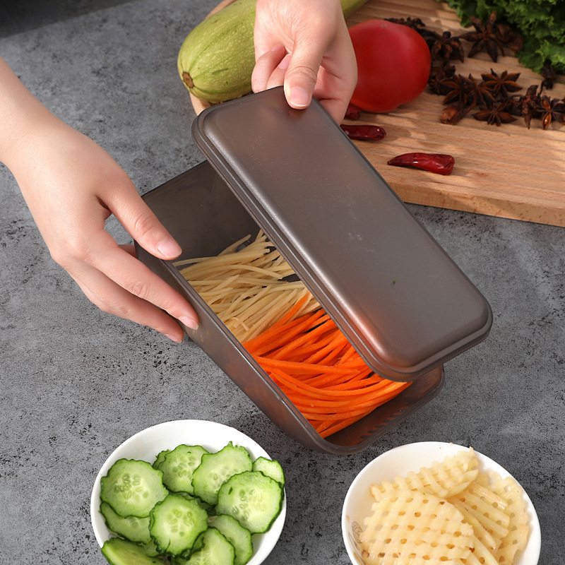 Functional Vegetable Cutter Kitchen Slicing Fancy Handy Scrubber Household Potato Cucumber Storage Peeler Shredder