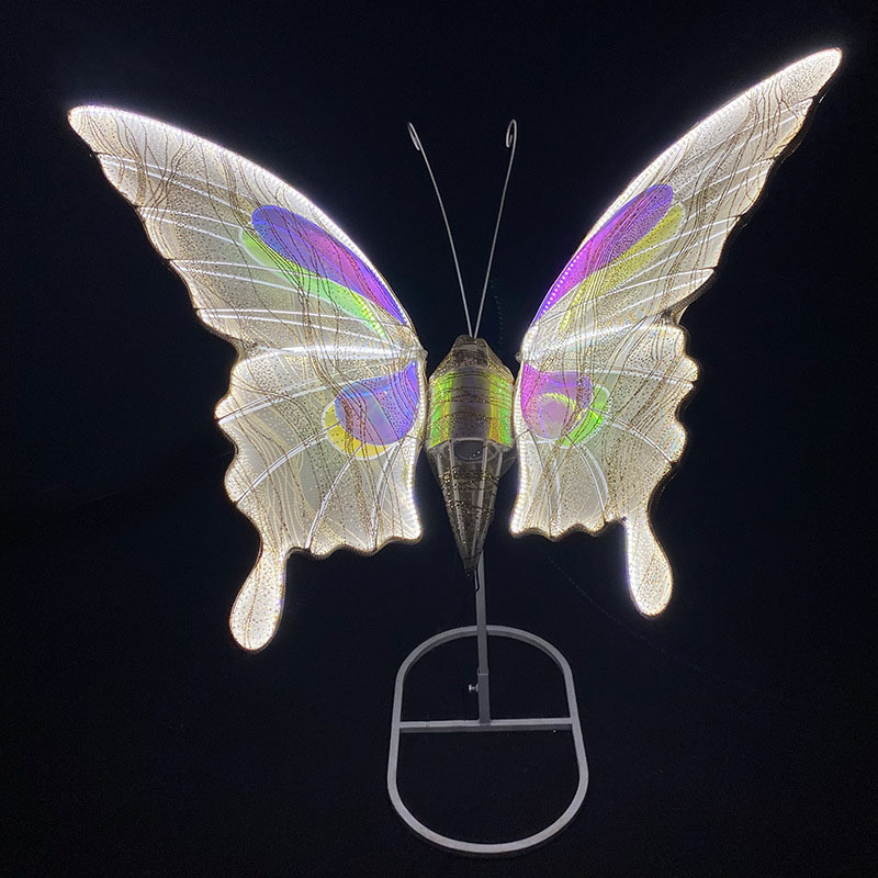 2024 Custom Luminous Dynamic Butterfly Pendant Wedding Decoration Ceiling T Table Road Guide Intelligent LED Luminous Butterfly