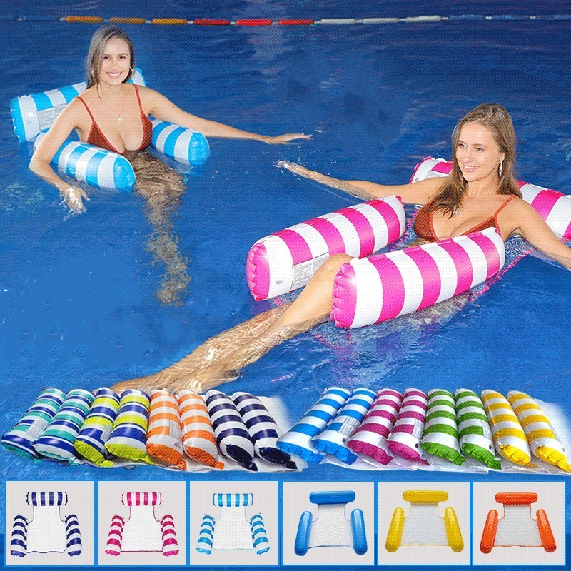 PVC Summer Inflatable Foldable Floating Row Swimming Pool Water Hammock Air Mattresses Bed Beach Water Sports Lounger Chair