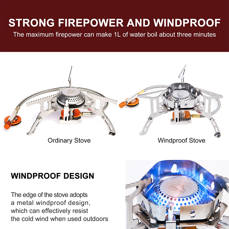 Outdoor Gas Burner Windproof Camping Stove Portable Folding Ultralight Split Lighter Tourist Equipment For Camping Hiking