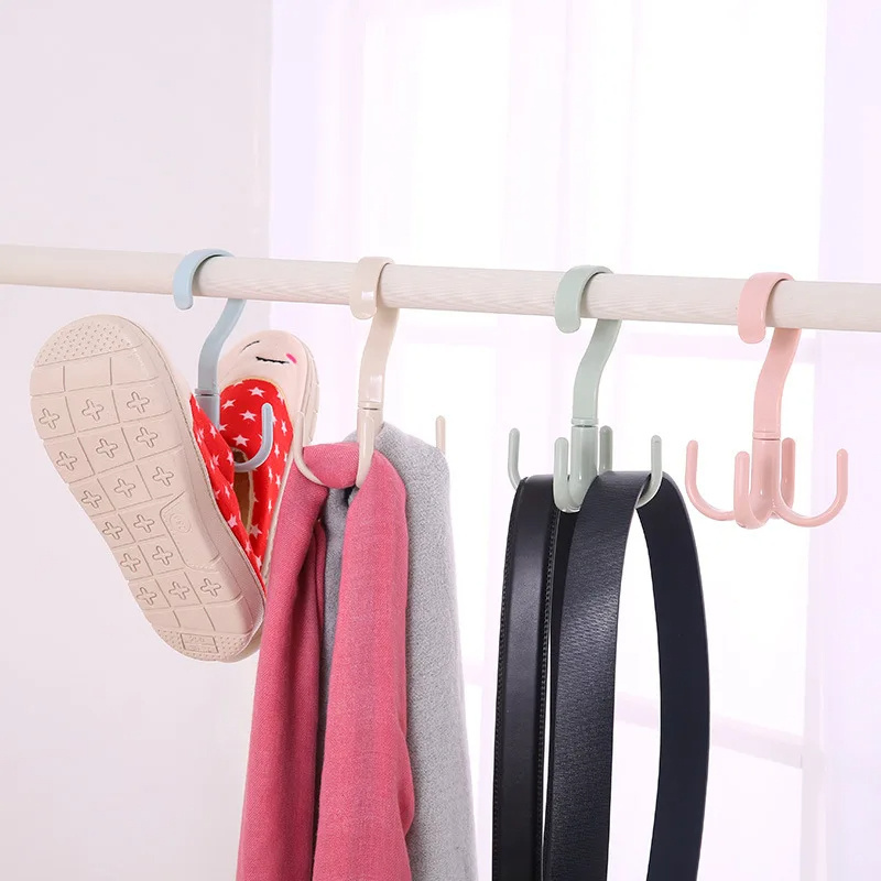 Space Saving Rotated Hanger Hooks Wardrobe Clothes Rack Hanger Organizer Bag Hanger Shoes Belt Scarf Hanging Rack Closet