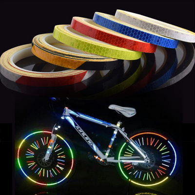 8m Bike Wheels Reflective Stickers Cycling Fluorescent Reflect Strip Adhesive Tape for MTB Bicycle Warning Safety Decor Sticker