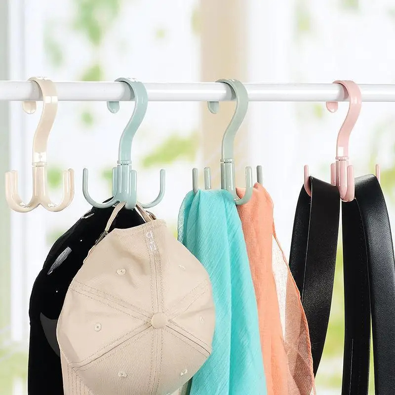 Space Saving Rotated Hanger Hooks Wardrobe Clothes Rack Hanger Organizer Bag Hanger Shoes Belt Scarf Hanging Rack Closet