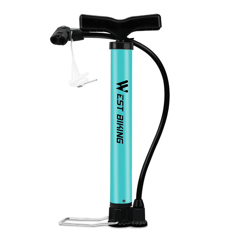 WEST BIKING Bike Ball Pump Inflator Bicycle Floor Pump with Gauge for Presta and Schrader Bicycle Pump Valves-120Psi Max