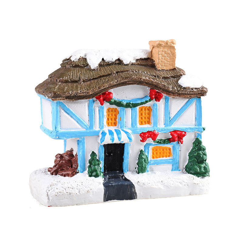 Christmas Scene Snow House LED Village Dollhouse Decoration