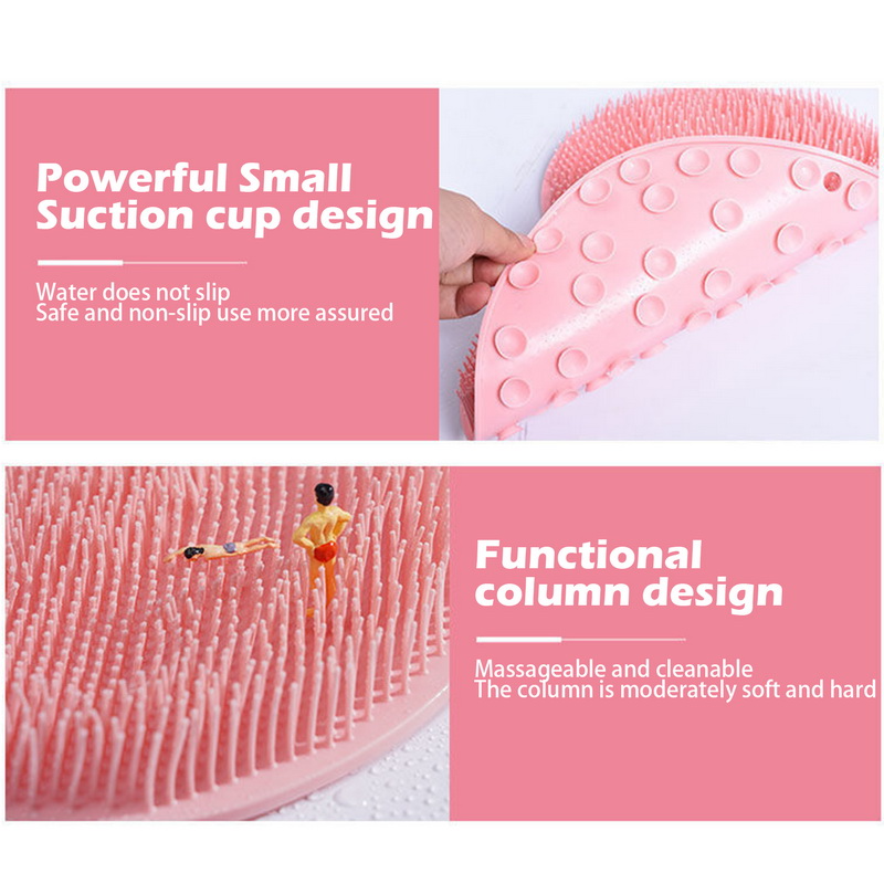 Exfoliating Shower Massage Scraper Bathroom Non-slip Bath Mat Back Massage Brush Silicone Foot Wash Body Cleaning Bathing Tool