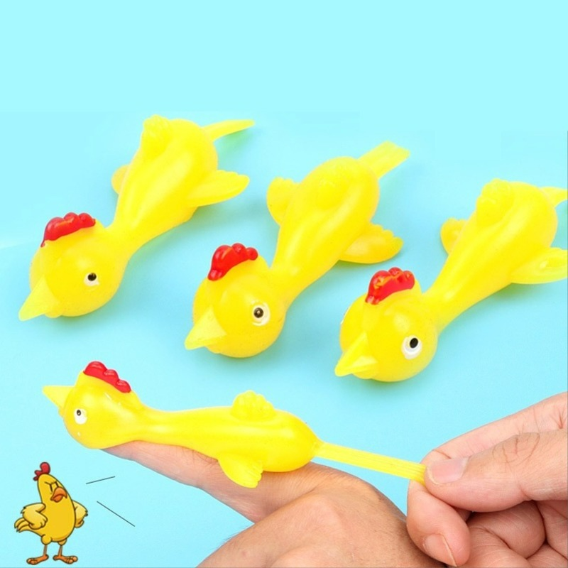 Fun and Tricky Slingshot Chick Practice Chicken Elastic Flying Finger Birds Sticky DecompressionToy