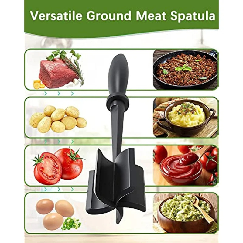 Meat Chopper Heat Resistant Meat Chopper with Non-slip Handle Nylon Meat Masher Multifunctional Hamburger Chopper Beef Masher