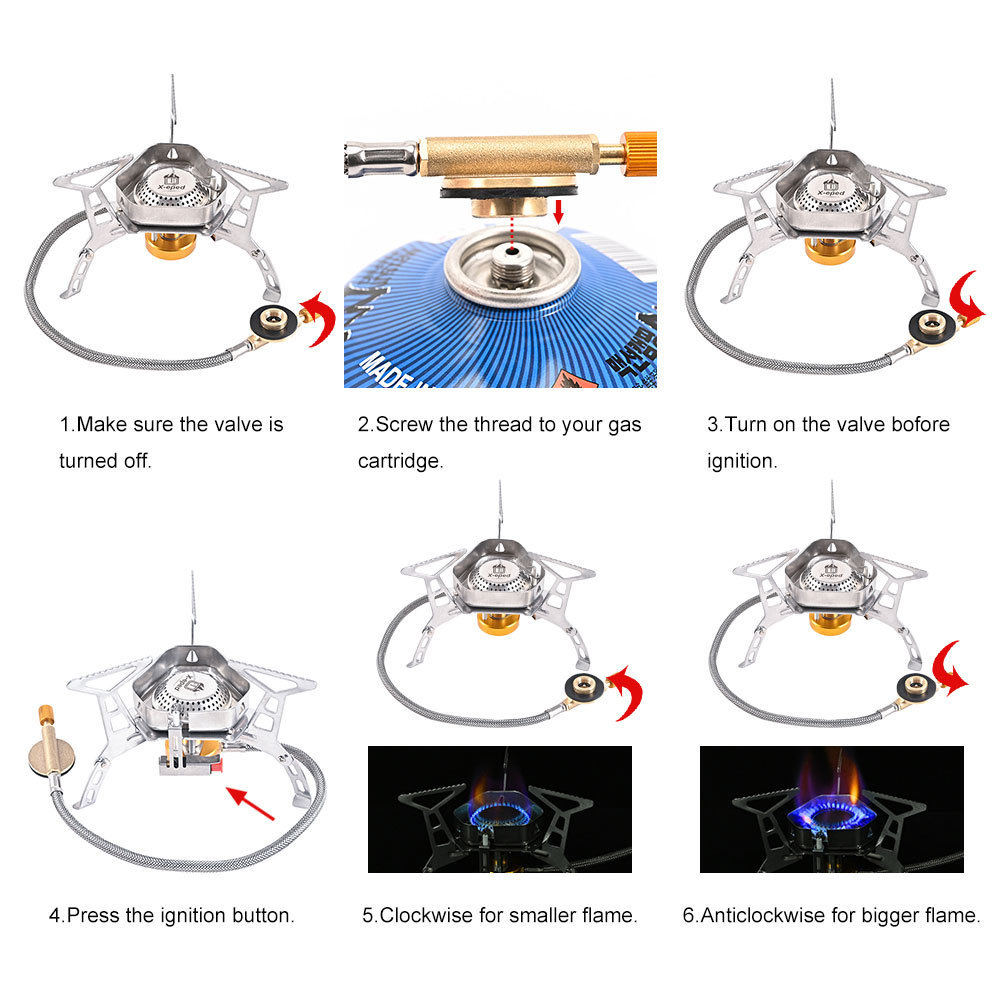 Outdoor Gas Burner Windproof Camping Stove Portable Folding Ultralight Split Lighter Tourist Equipment For Camping Hiking