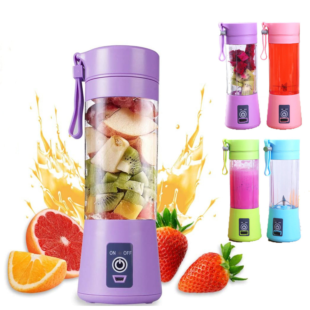 380ML Mini Portable Blender USB Juicer Fruit Mixer Fresh Juice Extractor Orange Squeezer Electric Juicing Cup 6-blade