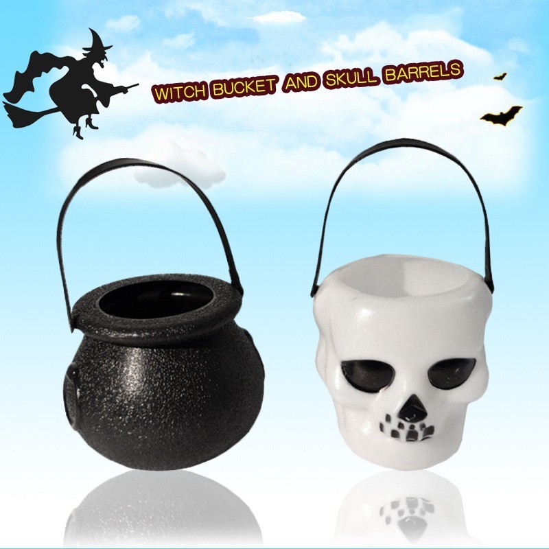 Halloween Mini pumpkin candy bucket Witch jar Cauldrons Candy Cauldron Kettles Candy Pot for Halloween Party