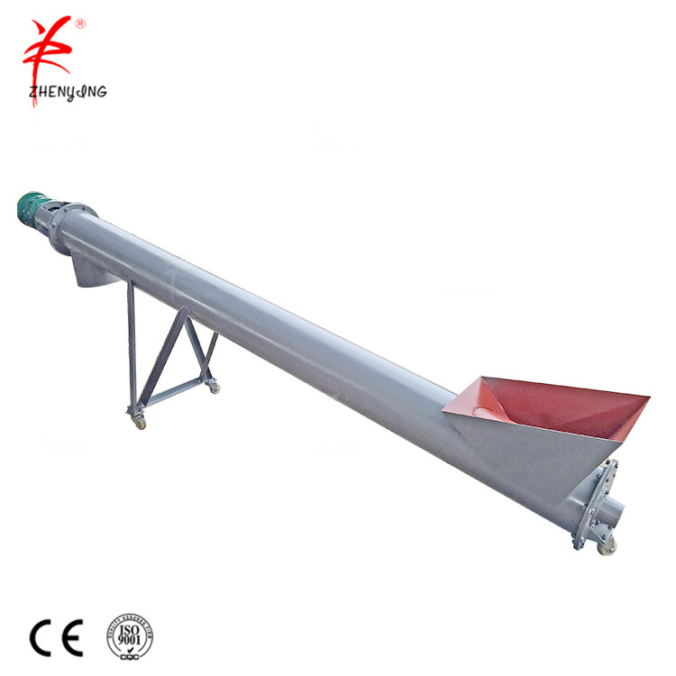 Small grain screw augers conveyor with hopper