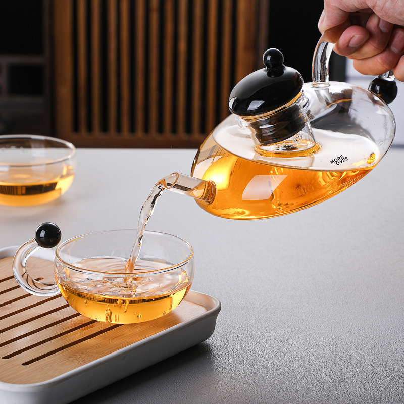 600ml HOT SALES hand made heat resistant borosilicate glass teapot glass tea set glass pot