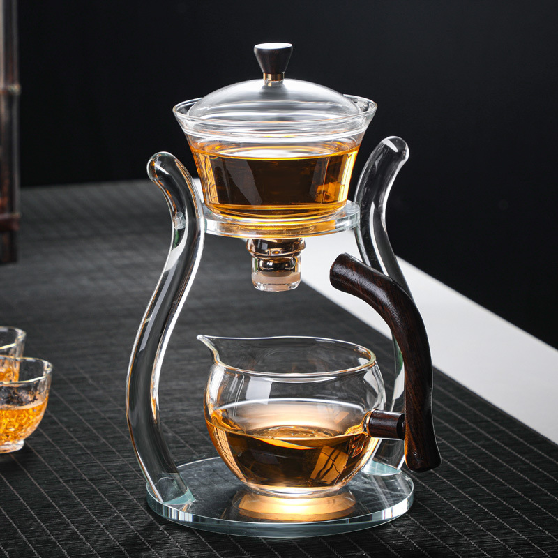 Heat resistant Glass Lazy Semi-Automatic Kungfu Teapot Set