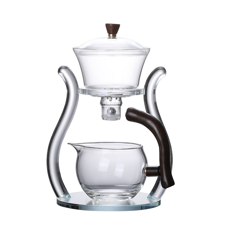 Heat resistant Glass Lazy Semi-Automatic Kungfu Teapot Set