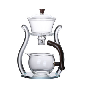 Heat resistant Glass Lazy Semi-Automatic Kungfu Teapot Set