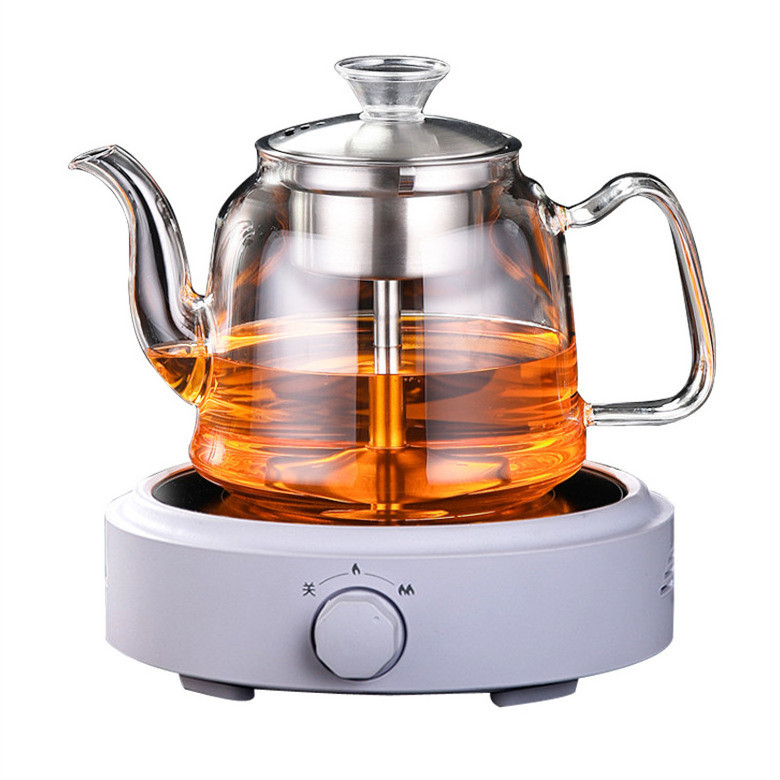 High Borosilicate Glass Teapot with Strainer Clear Multiple  Glass Tea Maker Stovetop Safe Tea Kettle