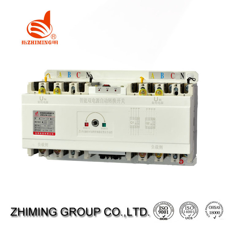 Zhiming 25 Years Supply ZMQ2E 63A 3P/4P AC Automatic Mini Electric Change Over Switch