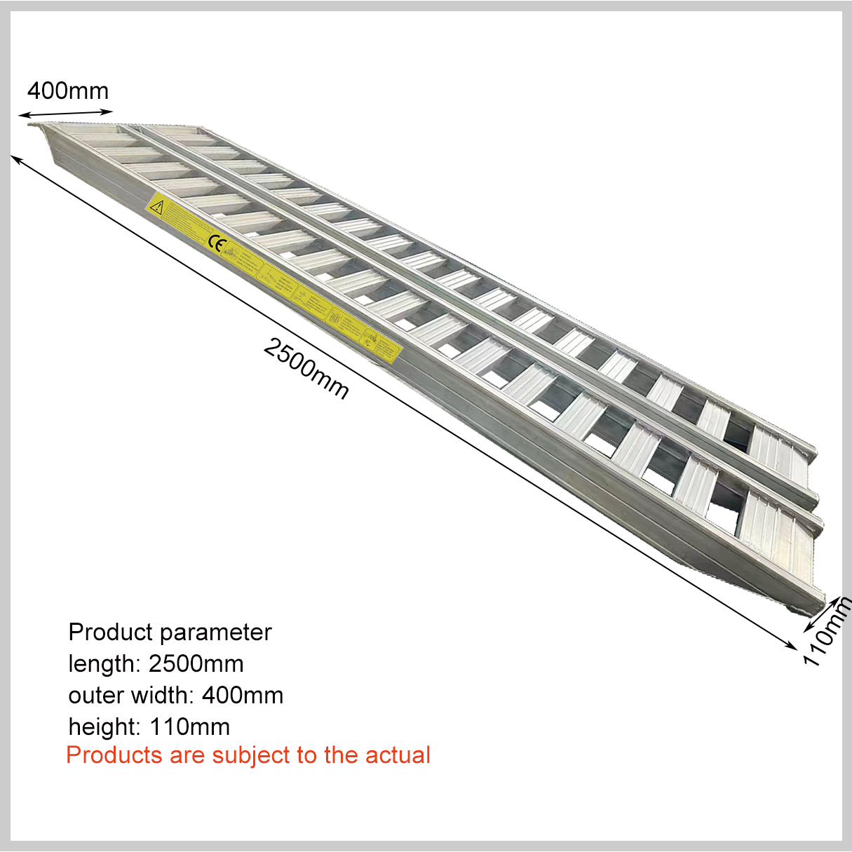 Heavy Duty Aluminum Loading Ramps Used For Rubber Tracked Van Lorry pickup