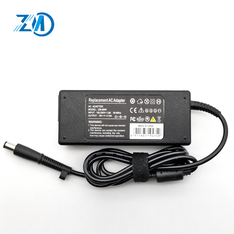 laptop chargers wholesale 7.4*5.0 big pin Laptop slim ac Adapter for hp pro book charger for hp 19 v 4.74a power supply