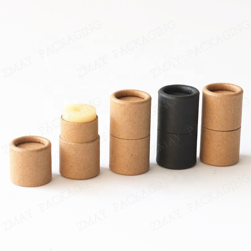 kraft paper cylinder tube for chapstick tubes lip balm biodegradable push up containers