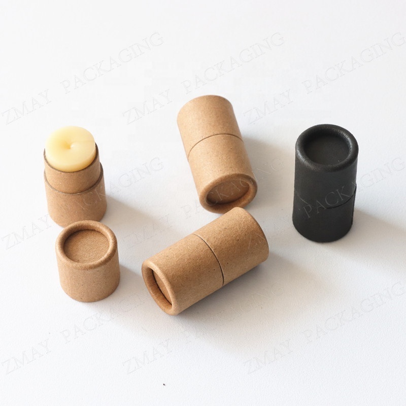 kraft paper cylinder tube for chapstick tubes lip balm biodegradable push up containers