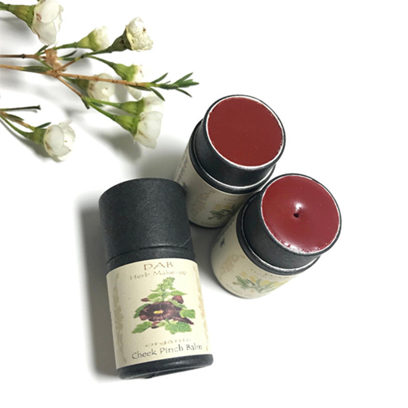 Biodegradable Paper tube for lip balm stick 10g push up cardboard container custom private label printed