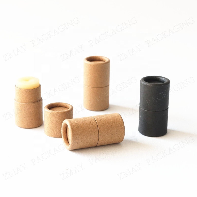 kraft paper cylinder tube for chapstick tubes lip balm biodegradable push up containers