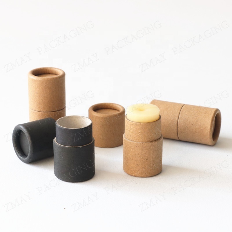 kraft paper cylinder tube for chapstick tubes lip balm biodegradable push up containers