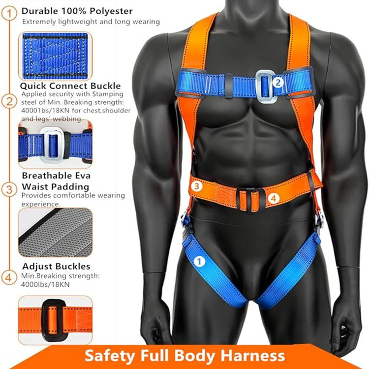 Fall Protection Roofing Harness Full Body Safety Harness Belt Men For Construction Safety Harness For Work At Height