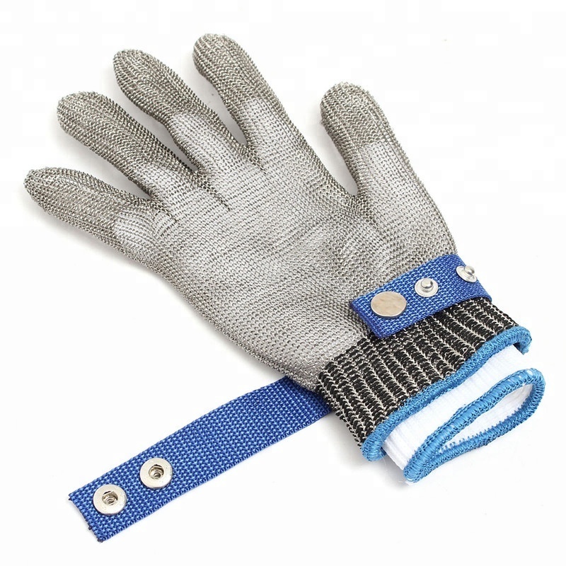 Food Grade 316L Meat Cutting Chainmail Gloves Metal Wire Mesh Butcher Cut Resistant Safety Stainless Steel Gloves