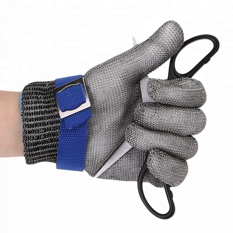 Food Grade 316L Meat Cutting Chainmail Gloves Metal Wire Mesh Butcher Cut Resistant Safety Stainless Steel Gloves