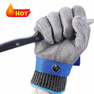 Food Grade 316L Meat Cutting Chainmail Gloves Metal Wire Mesh Butcher Cut Resistant Safety Stainless Steel Gloves