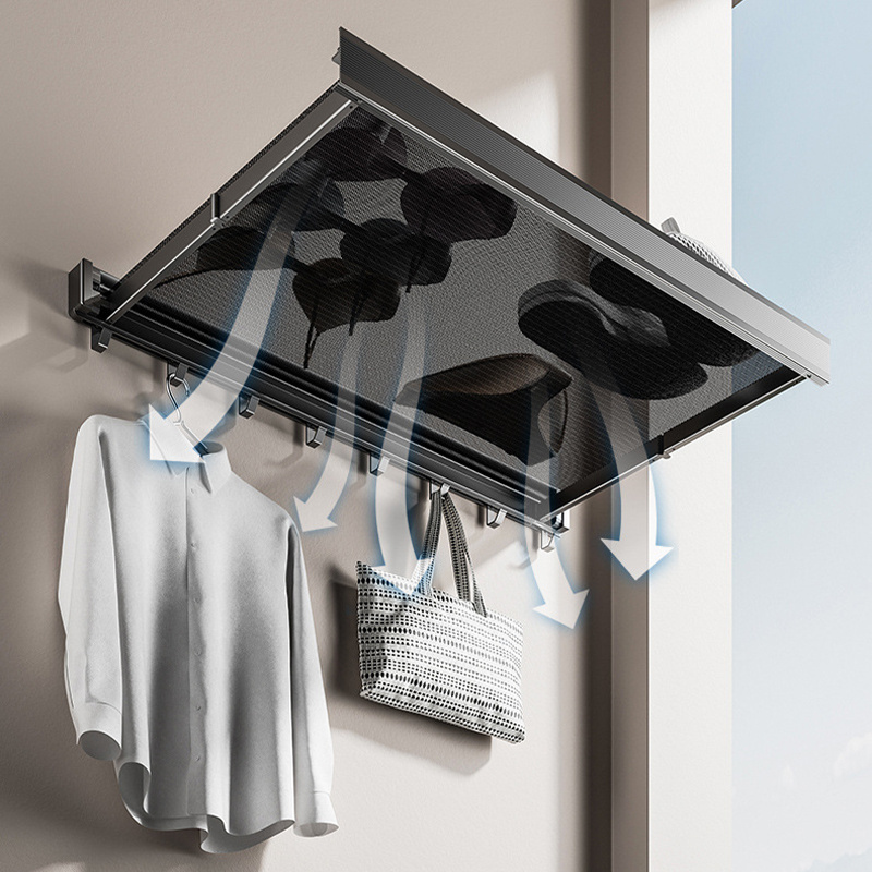 Wall Mounted Wall Mounted Drying Rack Clothes Rack Folding To Dry Clothes Shoes Bag Hat Makeup Brush Foldable Drying Rack