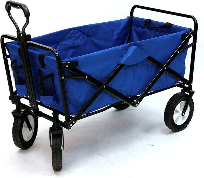 Outdoor Picnic Beach Camping Wagon Foldable Collapsible Utility Cart Wagon Portable Beach Trolley Cart Camping Folding Wagon