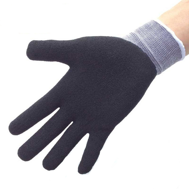 High Flex 15G Nylon Spandex Ultimate Grip Nitrile Work Gloves With Sandy Finished Palm