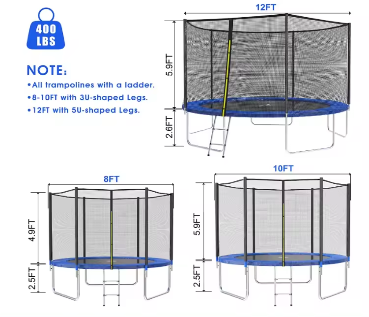 2024 Hot Sell  trampolin adultos trampoline 16ft with safety net biggest trampoline covered outdoor play place for kids