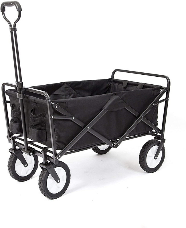 Outdoor Picnic Beach Camping Wagon Foldable Collapsible Utility Cart Wagon Portable Beach Trolley Cart Camping Folding Wagon