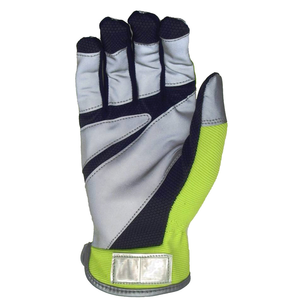 High Visibility Traffic Anti-Vibration Impact Custom Logo Reflective Microfiber Breathable Safety Work Mechanic Gloves