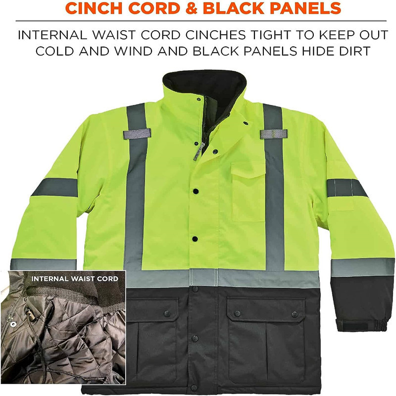 High Visibility Bomber Jackets Men's Work Construction Coats For Cold Weather Winter Jacket For Men Waterproof