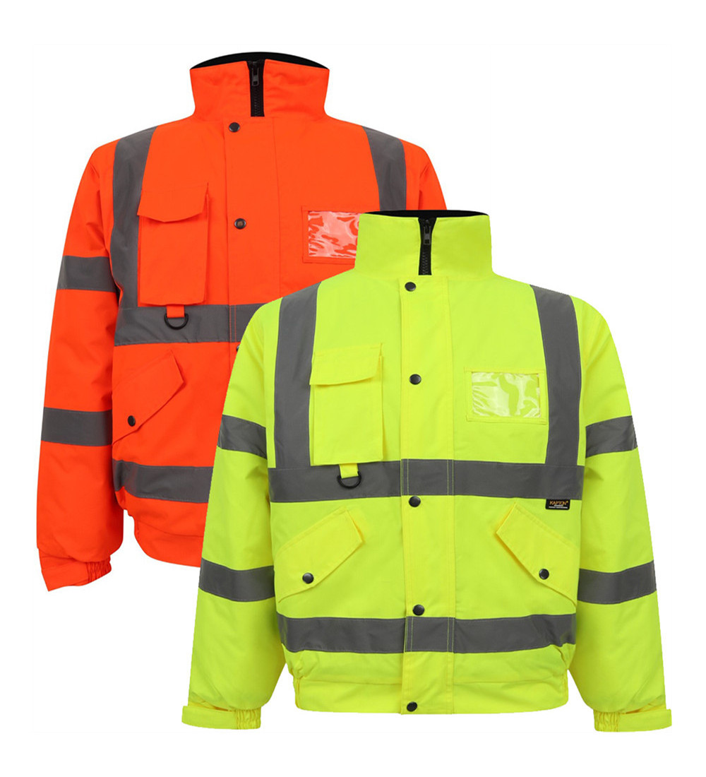 High Visibility Reflective Winter Safety Jacket Insulated Parka Work Jacket Men Winter Waterproof Reflective Winter Jacket