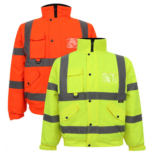 High Visibility Reflective Winter Safety Jacket Insulated Parka Work Jacket Men Winter Waterproof Reflective Winter Jacket