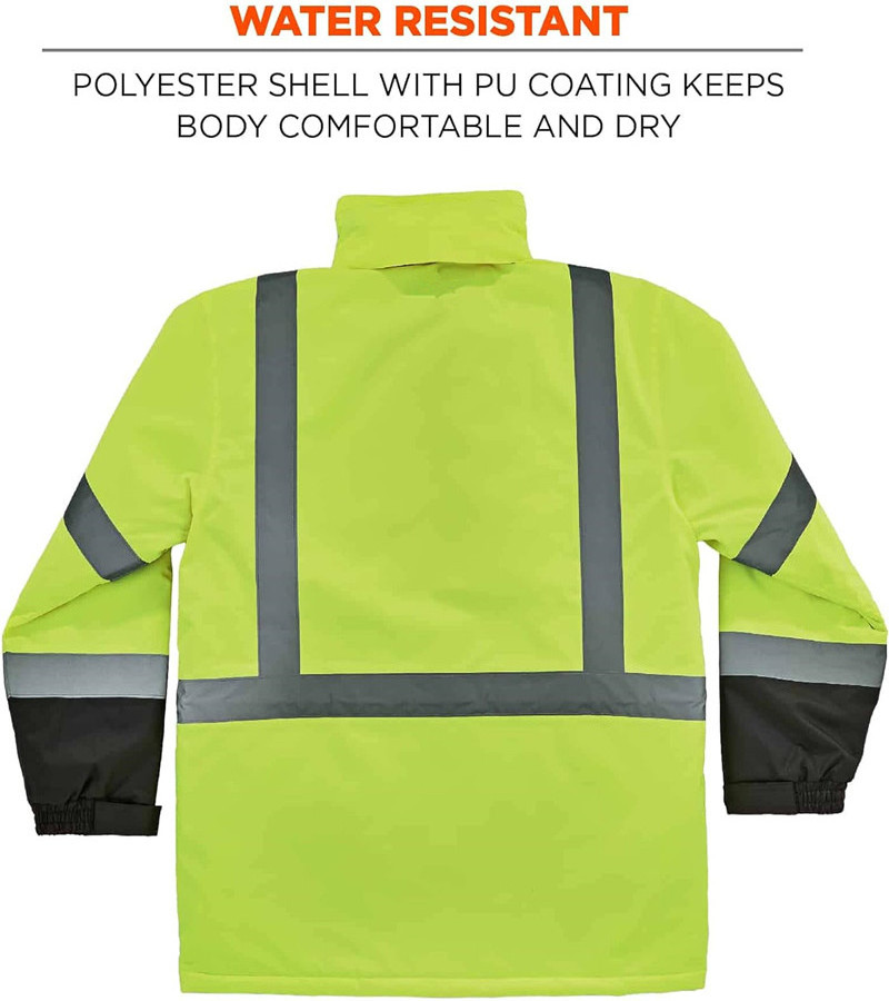 High Visibility Bomber Jackets Men's Work Construction Coats For Cold Weather Winter Jacket For Men Waterproof